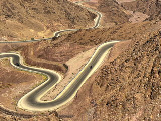 view of highway at Jordan dead sea twisties