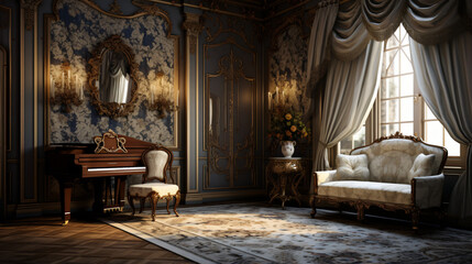 Elegant damask interior