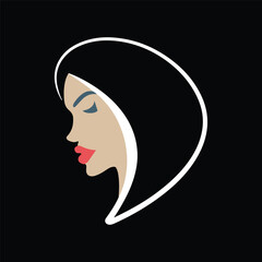 Fashion and Hair Beauty woman face salon silhouette logo vector design