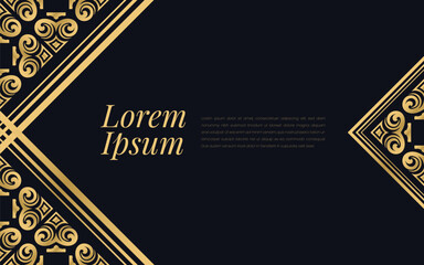 Gold and Black Ace of Spades Pattern on Geometric Mosaic Abstract Background Luxury Ornament Style.