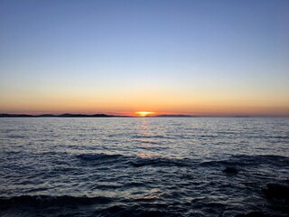 Naklejka premium sunset in Mykonos island, ミコノス島の夕焼け