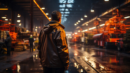 Worker in warehouse.