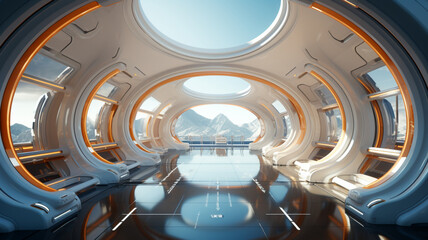 Obraz premium Futuristic Station interior 