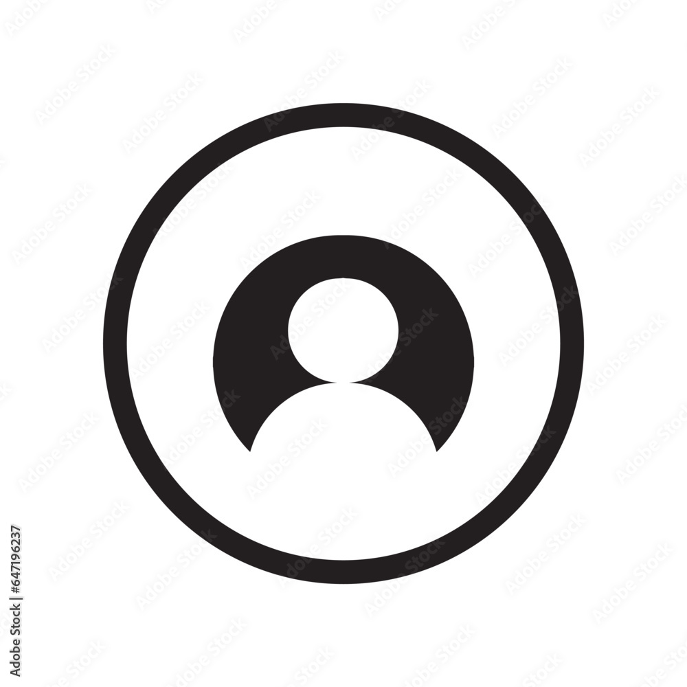 Poster User icon vector. Profile icon. Flat icon. Profile icon vector illustration  in circle isolated on white background