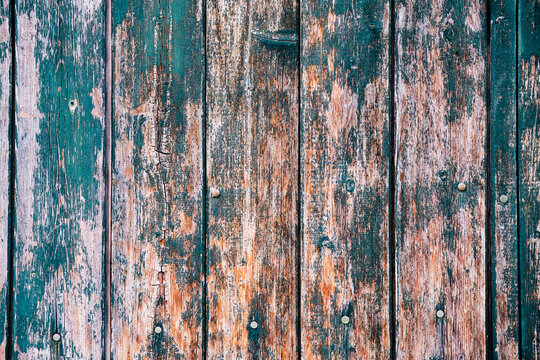 Vieilles planches en bois avec de la peinture écaillée - Arrière plan texturé