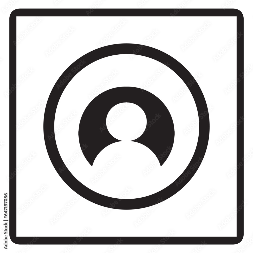 Poster user icon vector. profile icon sign symbol in square. profile vector icon illustration isolated on w