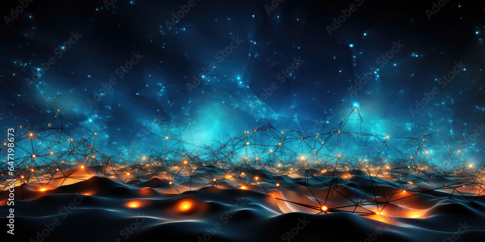 Aufkleber concept of big data, machine learning, artificial intelligence, global network.global connecting poi