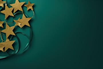 banner. New Year. a special Christmas installation of Christmas , golden stars . space for text. azure background