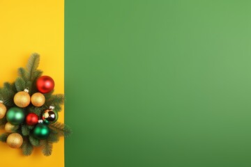 Holiday banner. new year. Christmas tree decorated with colorful balls