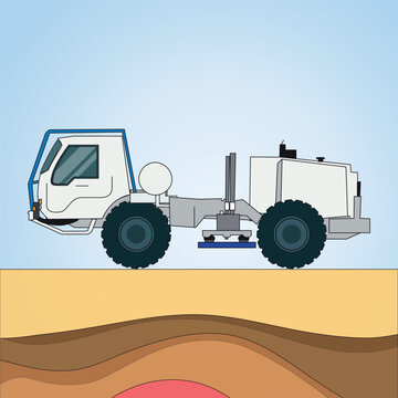 Vibroseis truck illustration