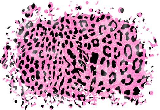 Pink Gold Leopard Print Distressed Background.