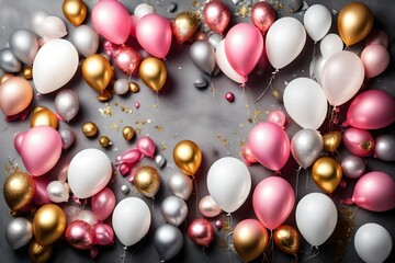 Fototapeta na wymiar pink baloon bithday party