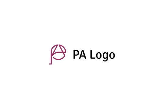 Template logo design solution with PA letters monogram