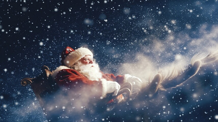 Christmas background with Santa Claus, Generative ai