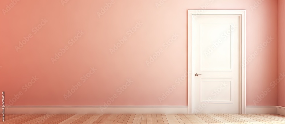 Poster background of an empty room in a home with a blurred window and door