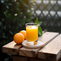 A glass of fresh orange juice in the morning.