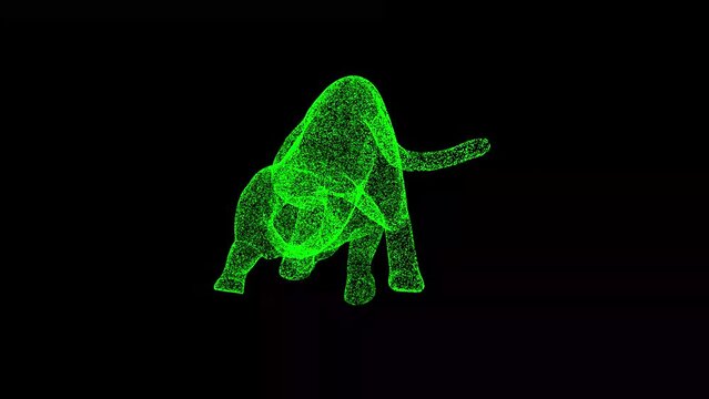 3D Panther rotates on black background. Predatory animal concept. Graceful predator. Business advertising backdrop. For title, text, presentation. 3d animation 60 FPS