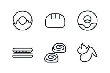 Food line icon set. Vector. EPS 10