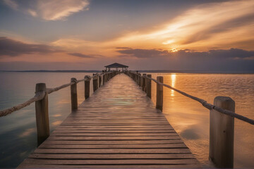 Fototapeta na wymiar sunset view at the jetty