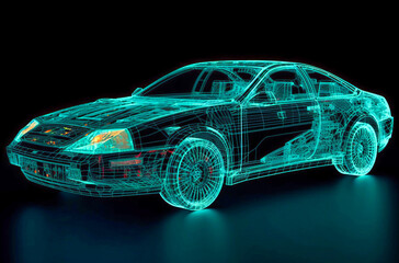 Fototapeta premium Auto Engineers Exploring Car Model Design