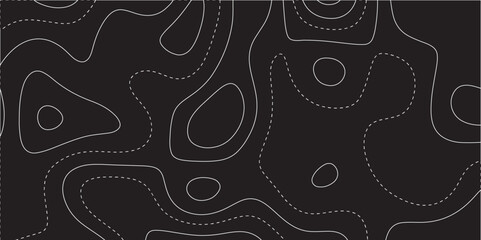 Topographic map background concept with space for your copy.Topographic background and texture, monochrome image grey and black wave abstract topographic map contour, lines Pattern background.