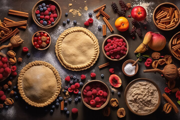 Fototapeta premium thanksgiving day pie. Generative Ai
