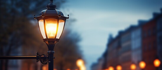Bottom close up photograph of a street lamp