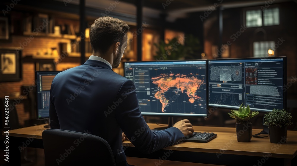 Leinwandbilder the analyst assesses software system functionalities, examining test reports.