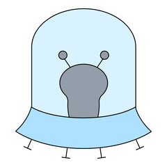 UFO simple element flat vector collection illustration space cosmic astronaut theme spaceship