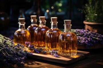 Essential Aromatic oil and lavender flowers,atural remedies, aromatherapy
