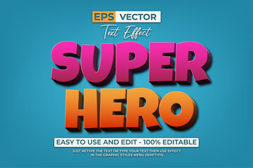 Obraz premium Comic Text Effect Super Hero Style. Editable Text Effect.