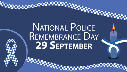 National Police Remembrance Day vector banner design. Happy National Police Remembrance Day modern minimal graphic poster illustration.