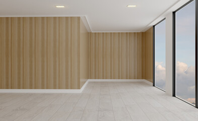 Elegant office interior. Mixed media. 3D rendering.