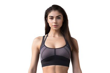 Obraz premium sports woman in workout training clothes with fitness and slim fit body , png isolated on white transparent background