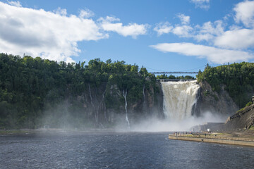 Beautiful view of Montmorency Waterfall in Canada
