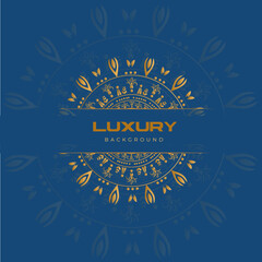 Creative luxury mandala design background in gold color.