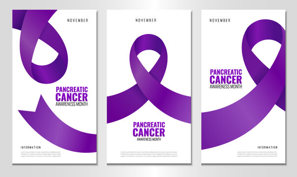 Vector Illustration of pancreatic cancer awareness. Banner with ribbon. Use as advertising, invitation, banner,
