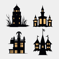 Vector Halloween house vector art design.