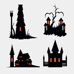 Vector Halloween house vector art design.