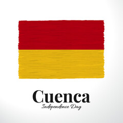 Vector Illustration of Cuenca Independence Day.  Background with flag.
