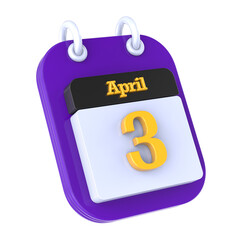 calendar 3d render png transparent
