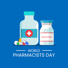 Vector graphic of World Pharmacists Day suitable for creating promotional materials, posters, or social media post