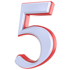 number 3d render png transparent