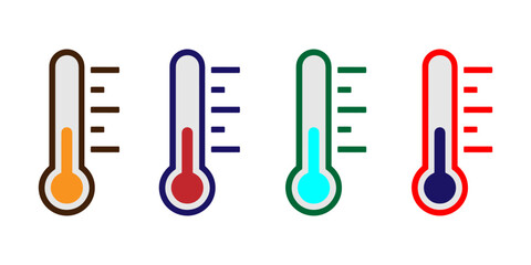 Thermometer icon vector in color design. Vector illustration - obrazy, fototapety, plakaty