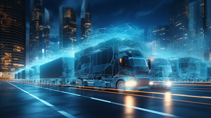 Future of cargo transportation concept Generative AI illustration