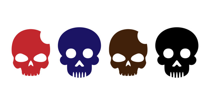 Skull icon vector in color design. Vector illustration