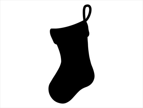 Christmas stocking silhouette vector art