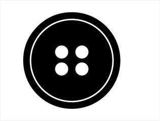 Clothes button silhouette vector art