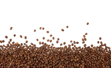 Selbstklebende Fototapeten coffee beans frame isolated transparent png © David Kreuzberg