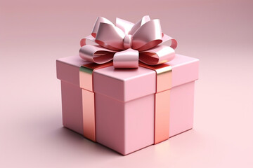 Fototapeta premium pink gift box with ribbon